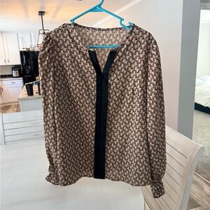 Chic Black and Tan Women's Blouse